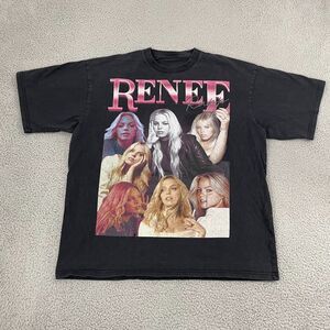 Renee Rapp Graphic Shirt XL Washed Black Oversized Short Sleeve Tee